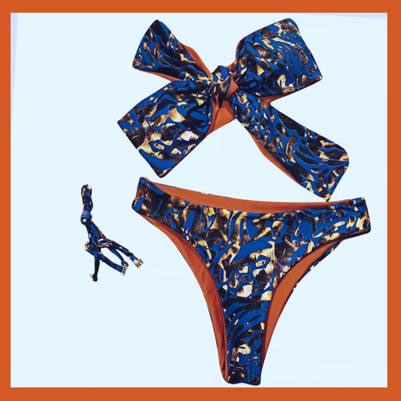 Bandeau Optional Straps Low Waist Bikini NWT - Picture 8 of 13